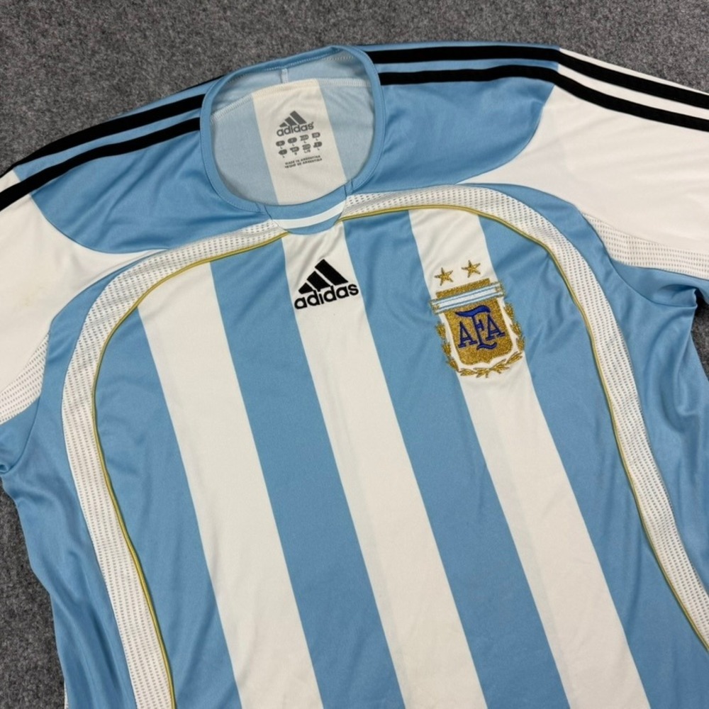 Adidas Argentina Home Jersey Men Large Blue White 2006 World Cup AFA Soccer Kit